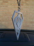 White Acrylic Khanda Punjabi Sikh Pendant Singh Kaur Car Mirror Hanging chain