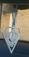 White Acrylic Khanda Punjabi Sikh Pendant Singh Kaur Car Mirror Hanging chain