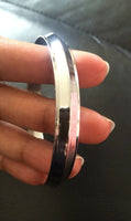 Stunning chrome plated steel punjabi hindu sikh singh khalsa one edge kara os109