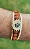 Om kara bracelet hindu kada evil eye protection rudraksha beads nazar bangle y3