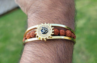 Om kara bracelet hindu kada evil eye protection rudraksha beads nazar bangle y3