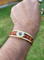 Om kara bracelet hindu kada evil eye protection rudraksha beads nazar bangle y3