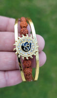 Om kara bracelet hindu kada evil eye protection rudraksha beads nazar bangle y3
