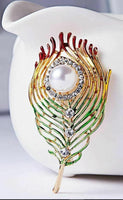 Stunning vintage look gold plated retro feather celebrity brooch broach pin z10