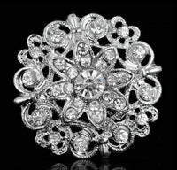 Christmas new year stunning diamonte silver plated brooch pin broach gift rr3