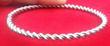 Unisex punjabi shining chrome plated twisted steel wire sikh kara singh bracelet