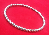 Unisex punjabi shining chrome plated twisted steel wire sikh kara singh bracelet