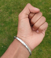 Chrome Plated Kara Khanda Design Kada Sikh Singh Kaur Khalsa Bracelet Bangle G22