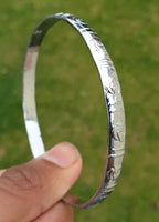 Chrome Plated Kara Khanda Design Kada Sikh Singh Kaur Khalsa Bracelet Bangle G22