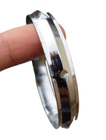 Chrome Plated Kara Sikh Kada Singh Kaur Khalsa Diamond Shape Ridged Bracelet V31