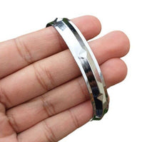 Chrome Plated Kara Sikh Kada Singh Kaur Khalsa Diamond Shape Ridged Bracelet V31