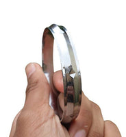 Chrome Plated Kara Sikh Kada Singh Kaur Khalsa Diamond Shape Ridged Bracelet V31