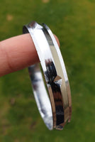 Chrome Plated Kara Sikh Kada Singh Kaur Khalsa Diamond Shape Ridged Bracelet V31