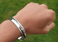 Chrome Plated Kara Sikh Kada Singh Kaur Khalsa Diamond Shape Ridged Bracelet V31