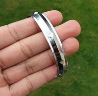 Chrome Plated Kara Sikh Kada Singh Kaur Khalsa Diamond Shape Ridged Bracelet V31
