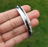Chrome Plated Kara Sikh Kada Singh Kaur Khalsa Diamond Shape Ridged Bracelet V31