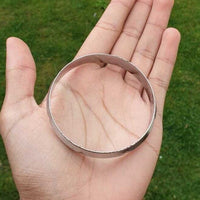 Chrome Plated Kara Sikh Kada Singh Kaur Khalsa Diamond Shape Ridged Bracelet V31