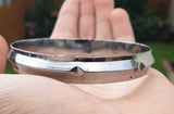 Chrome Plated Kara Sikh Kada Singh Kaur Khalsa Diamond Shape Ridged Bracelet V31