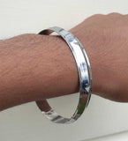 Chrome Plated Kara Sikh Kada Singh Kaur Khalsa Diamond Shape Ridged Bracelet V31