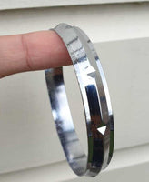 Chrome Plated Kara Sikh Kada Singh Kaur Khalsa Diamond Shape Ridged Bracelet V31
