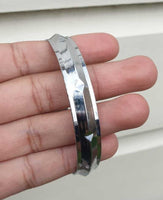 Chrome Plated Kara Sikh Kada Singh Kaur Khalsa Diamond Shape Ridged Bracelet V31