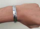 Chrome Plated Kara Sikh Kada Singh Kaur Khalsa Diamond Shape Ridged Bracelet V31
