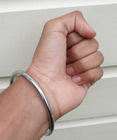 Chrome Plated Kara Smooth Thin Bangle Sikh Bracelet Singh Kaur Khalsa Kada V34