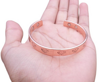 Magnet Copper Kara Khanda Engraved Sikh Kada Adjustable Bangle Hindu Tamba V33