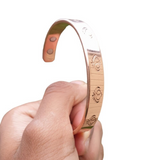 Magnet Copper Kara Khanda Engraved Sikh Kada Adjustable Bangle Hindu Tamba V33