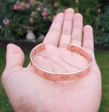 Magnet Copper Kara Khanda Engraved Sikh Kada Adjustable Bangle Hindu Tamba V33