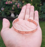 Copper Kara Khanda Engraved Sikh Kada Adjustable Bangle Hindu Tamba Bracelet V33