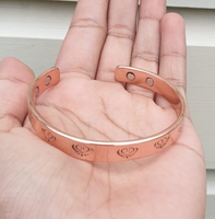 Magnet Copper Kara Khanda Engraved Sikh Kada Adjustable Bangle Hindu Tamba V33