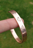 Copper Kara Khanda Engraved Sikh Kada Adjustable Bangle Hindu Tamba Bracelet V33