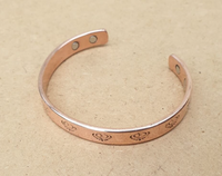 Magnet Copper Kara Khanda Engraved Sikh Kada Adjustable Bangle Hindu Tamba V33