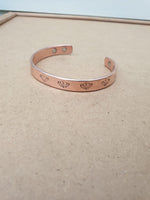 Magnet Copper Kara Khanda Engraved Sikh Kada Adjustable Bangle Hindu Tamba V33