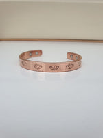 Magnet Copper Kara Khanda Engraved Sikh Kada Adjustable Bangle Hindu Tamba V33