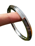 Stainless Steel Kara Seven Lines Bangle Sikh Singh Karha Khalsa Edged Kada CC30R Unisex Smooth Bracelet