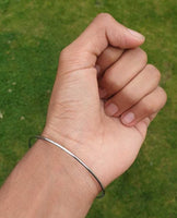Chrome Plated Kara Smooth Extra Thin Bangle Sikh Bracelet Singh Khalsa Kada S8