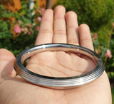 Stainless Steel Kara Seven Lines Bangle Sikh Singh Karha Khalsa Edged Kada CC30R Unisex Smooth Bracelet