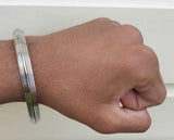 Stainless Steel Kara Seven Lines Bangle Sikh Singh Karha Khalsa Edged Kada CC30R Unisex Smooth Bracelet