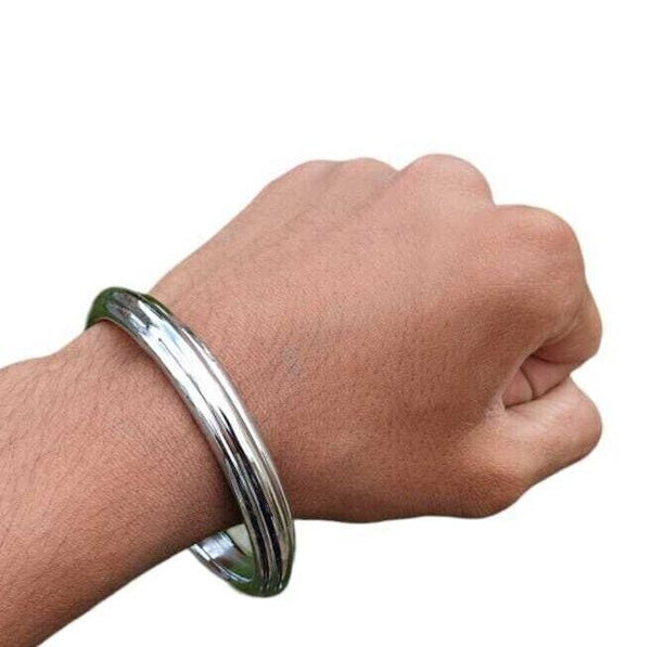 Chrome Plated Kara Sikh Kada Singh Kaur Khalsa Round Edged Thin Bracelet V39 NEW