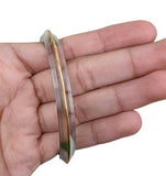 Stainless Steel Kara Lines Design Brass Edge Sikh Bangle Singh Khalsa Kada V38