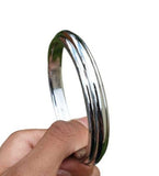 Chrome Plated Kara Sikh Kada Singh Kaur Khalsa Round Edged Thin Bracelet V39 NEW