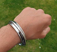 Chrome Plated Kara Sikh Kada Singh Kaur Khalsa Round Edged Thick Bracelet V40