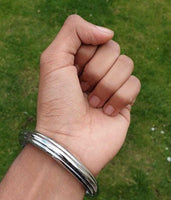 Chrome Plated Kara Sikh Kada Singh Kaur Khalsa Round Edged Thin Bracelet V39 NEW