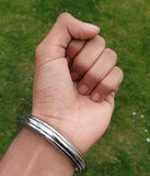 Chrome Plated Kara Sikh Kada Singh Kaur Khalsa Round Edged Thin Bracelet V39 NEW