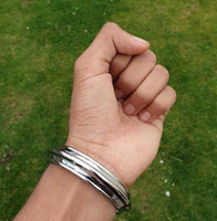 Chrome Plated Kara Sikh Kada Singh Kaur Khalsa Round Edged Thick Bracelet V40