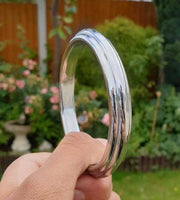 Chrome Plated Kara Sikh Kada Singh Kaur Khalsa Round Edged Thin Bracelet V39 NEW