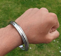 Chrome Plated Kara Sikh Kada Singh Kaur Khalsa Round Edged Thin Bracelet V39 NEW