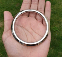 Stainless Steel Kara Lines Design Brass Edge Sikh Bangle Singh Khalsa Kada V38